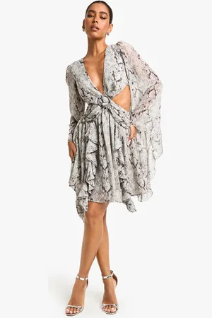 Boohoo Womens Cut Out Printed Skater Dress - - 18