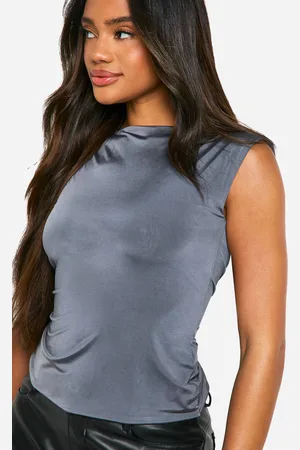 Boohoo Womens Double Layer Slinky Boat Neck Top - - 12