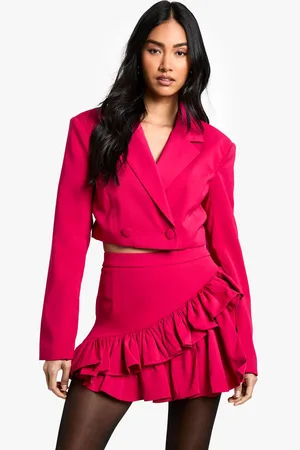 Boohoo Womens Double Ruffle High Thigh Mini Skirt - - 14