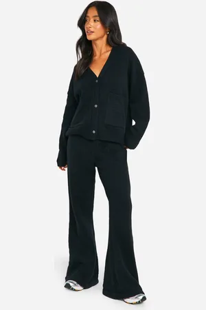 Boohoo Womens Petite Cardigan And Flare Trouser Co Ord - - S