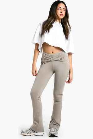 Boohoo Womens Double Layer Modal Jersey Twist Flare Trouser - - 16