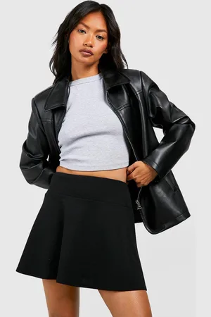 Boohoo Womens Deep Waistband Crepe Flippy Skirt - - 6