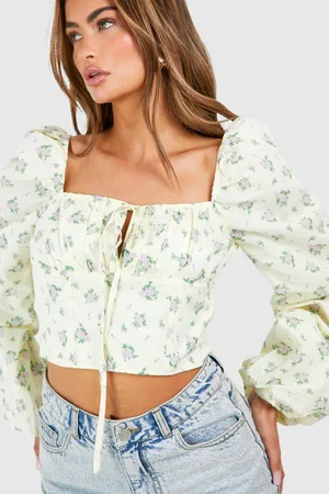 Boohoo Womens Floral Milkmaid Tie Detail Top - - 10