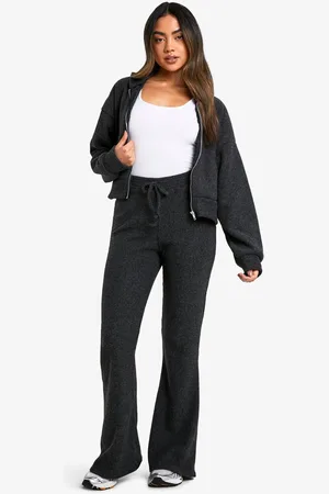 Boohoo Womens Loungewear Knitted Flared Trousers - - 10
