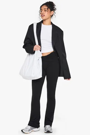 Boohoo Womens Double Layer Modal Jersey Twist Flare Trouser - - 12