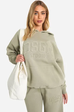 Boohoo Womens DSGN Collegiate Embossed Oversized Hoodie - - M