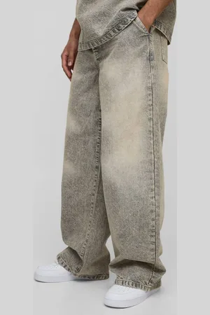 Boohoo Tall Pleated Washed Baggy Jeans - - 34