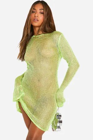 Boohoo Womens Petite Sequin Knit Low Back Mini Dress - - M