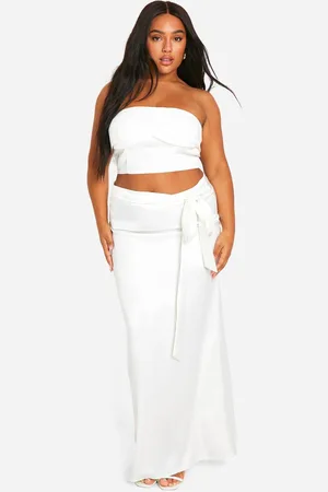 Boohoo Womens Plus Satin Maxi Skirt - - 18