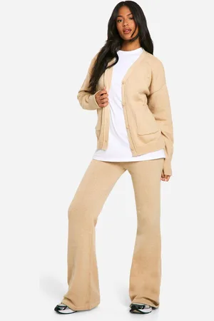 Boohoo Womens Tall Cardigan And Flare Trouser Co Ord - - XS