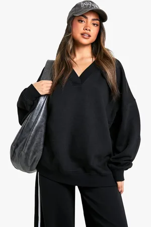 Boohoo Womens V Neck Oversized Sweatshirt - - M