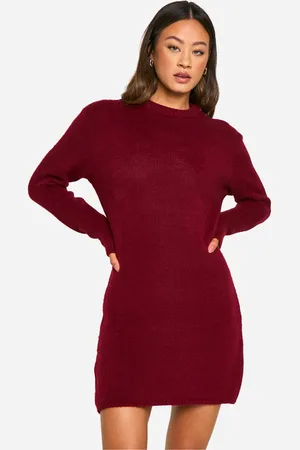Boohoo Womens Tall Brushed Knitted Jumper Dress - - S