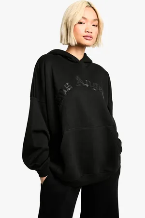Boohoo Womens Los Angeles Pu Applique Oversized Hoodie - - M