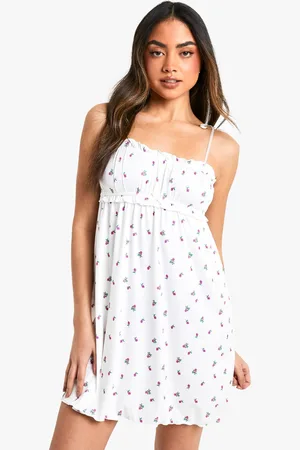 Boohoo Womens Rosebud Ruffle Bow Strap Chemise - - 16