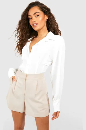 Boohoo Womens Hammered Contour Seam Detail Fitted Shirt - - 12