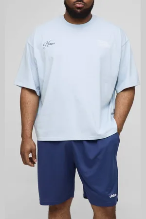 Boohoo Plus Oversized Boxy Puff Printed T-Shirt & Airtex Shorts Set - - 3XL
