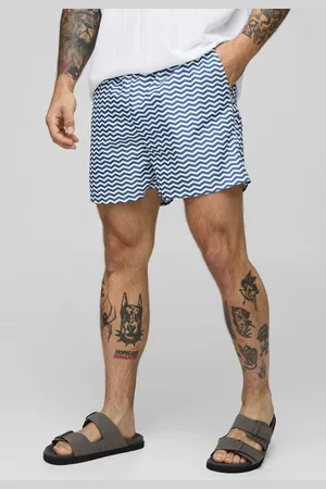 Boohoo Zig Zag Print Short Length Swim Short - - M