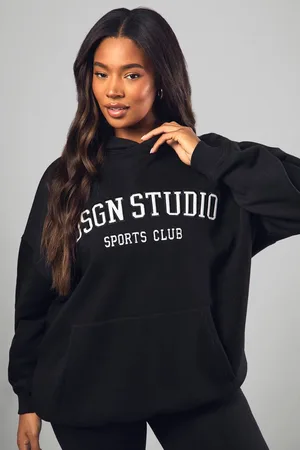 Boohoo Womens Plus DSGN Studio Applique Oversized Hoodie - - 26