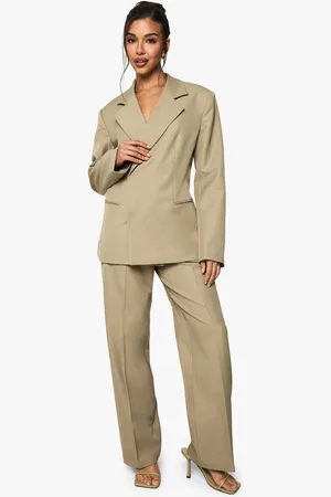 Boohoo Womens Tailored Textured Woven Straight Leg Trouser - - 8