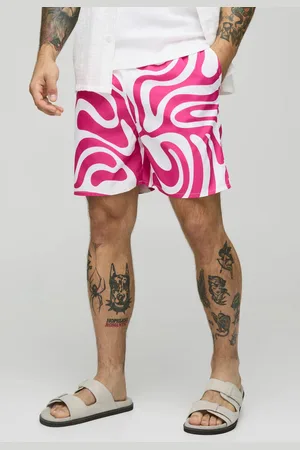 Boohoo Mid Length Abstract Print Swim Short - - M