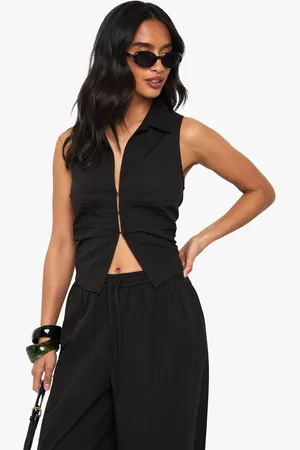 Boohoo Womens Petite Cinched Waistcoat - - 14