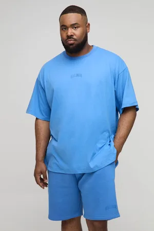 Boohoo Plus Oversized Worldwide Over Seam Print T-Shirt & Short Set - - 3XL