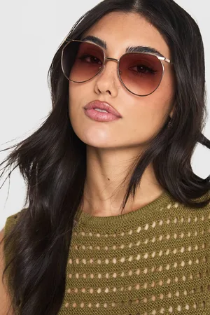 Boohoo Womens Metal Frame Oversized Sunglasses - - One Size