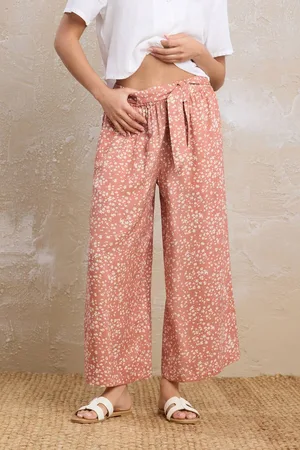 PixieGirl Womens Petite Floral Cropped Trousers - - 16