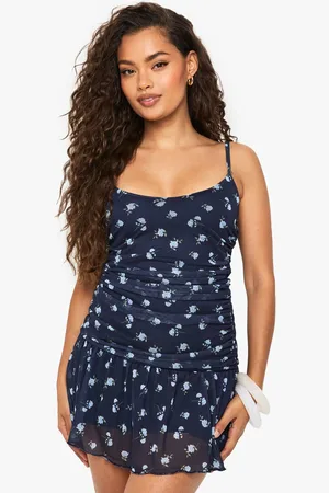 Boohoo Womens Ditsy Floral Ruched Mini Dress - - 12