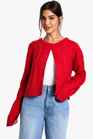 Boohoo Womens Cable Knitted Cardigan - - S