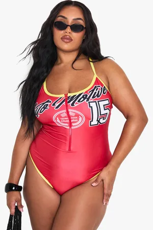 Boohoo Womens PLUS GRAPHIC STRAPPY SWIMSUIT - - 20