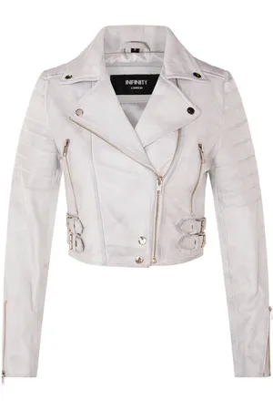 Infinity Womens Brando Cropped Leather Jacket-Longtown - - 10