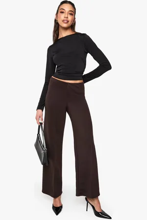 Boohoo Womens Scuba Pintuck Straight Leg Trouser - - 14