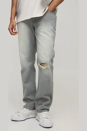 Boohoo Straight Fit Ripped Knee Vintage Jeans - 36R