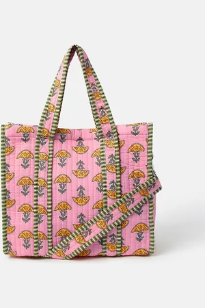 Accessorize Womens Floral Block Print Quilted Handbag - - One Size