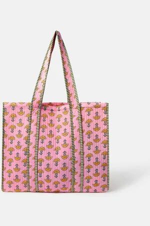 Accessorize Womens Floral Block Print Quilted Tote Bag - - One Size