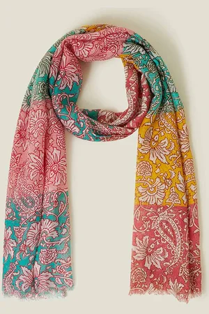 Accessorize Womens Colourblock Floral Paisley Scarf - - One Size