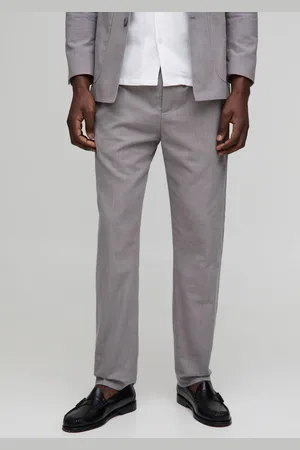Boohoo Slim Fit Elasticated Waist Linen Blend Look Trouser - - XL