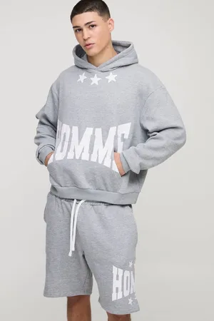 Boohoo Oversized Boxy Homme Hooded Short Tracksuit - - S