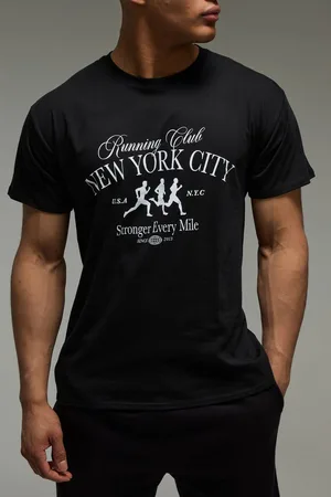 Boohoo MAN Active Regular Fit NYC Running Club T-Shirt - - M