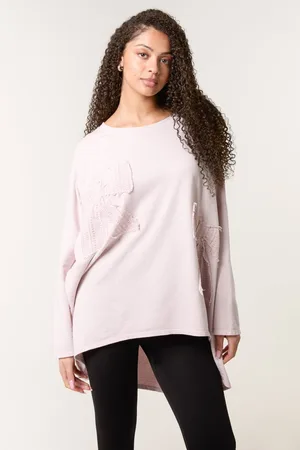 Blue Vanilla Womens Lace Bow Sweat Top - One Size