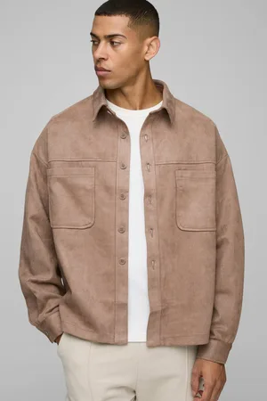 Boohoo Oversized Suedette Overshirt - - L
