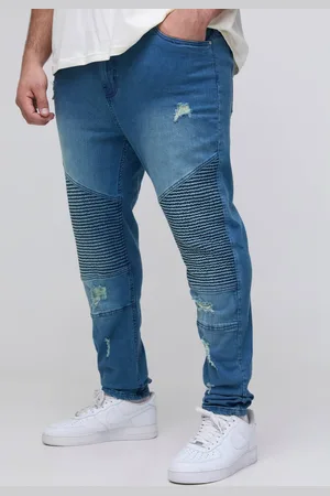 Boohoo Plus Distressed Super Skinny Biker Jeans - - 46