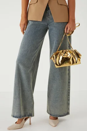 MissPap Womens Metallic Faux Leather Clutch Bag - - One Size