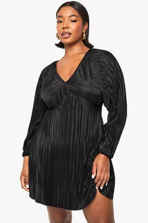Boohoo Womens plus plisse blouson sleeve smock dress - - 26