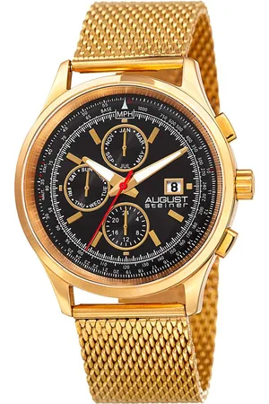 August Steiner Solstice Chronograph 42mm Quartz Dual-Time - - One Size