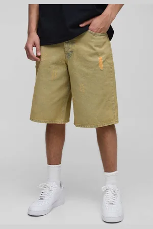Boohoo Regular Fit Bleach Washed Minimal Ripped Jorts - - 30