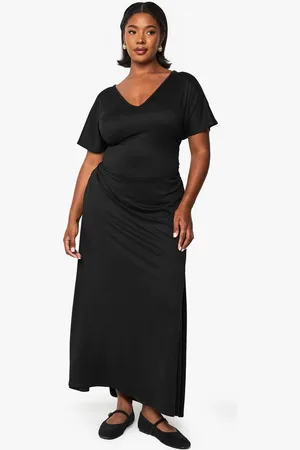 Boohoo Womens PLUS SUPERSOFT ROUCHED MIDAXI DRESS - - 26