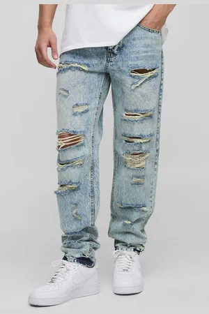 Boohoo Slim Stacked Washed All Over Ripped Jeans - - 30R