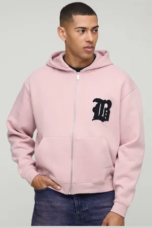 Boohoo Boxy Fit B Applique Zip Through Hoodie - - M